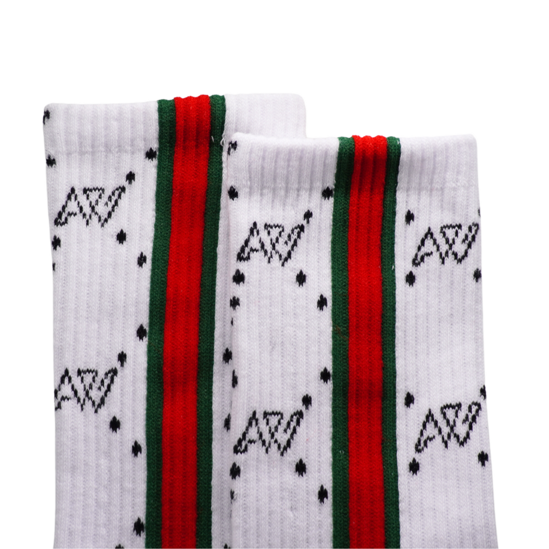 AW Unisex 'NG' Stripe Micro Crew Sock