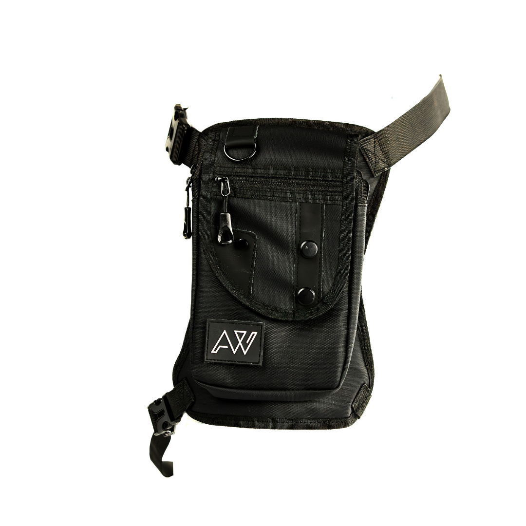 AW Men's Tactical Leg Pouch In Waterproof Black Oxford Canvas
