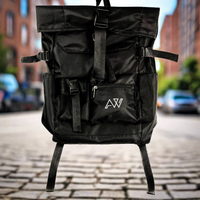 AW Men's Buckle Backpack in Black Nylon-All Weather Selvedge