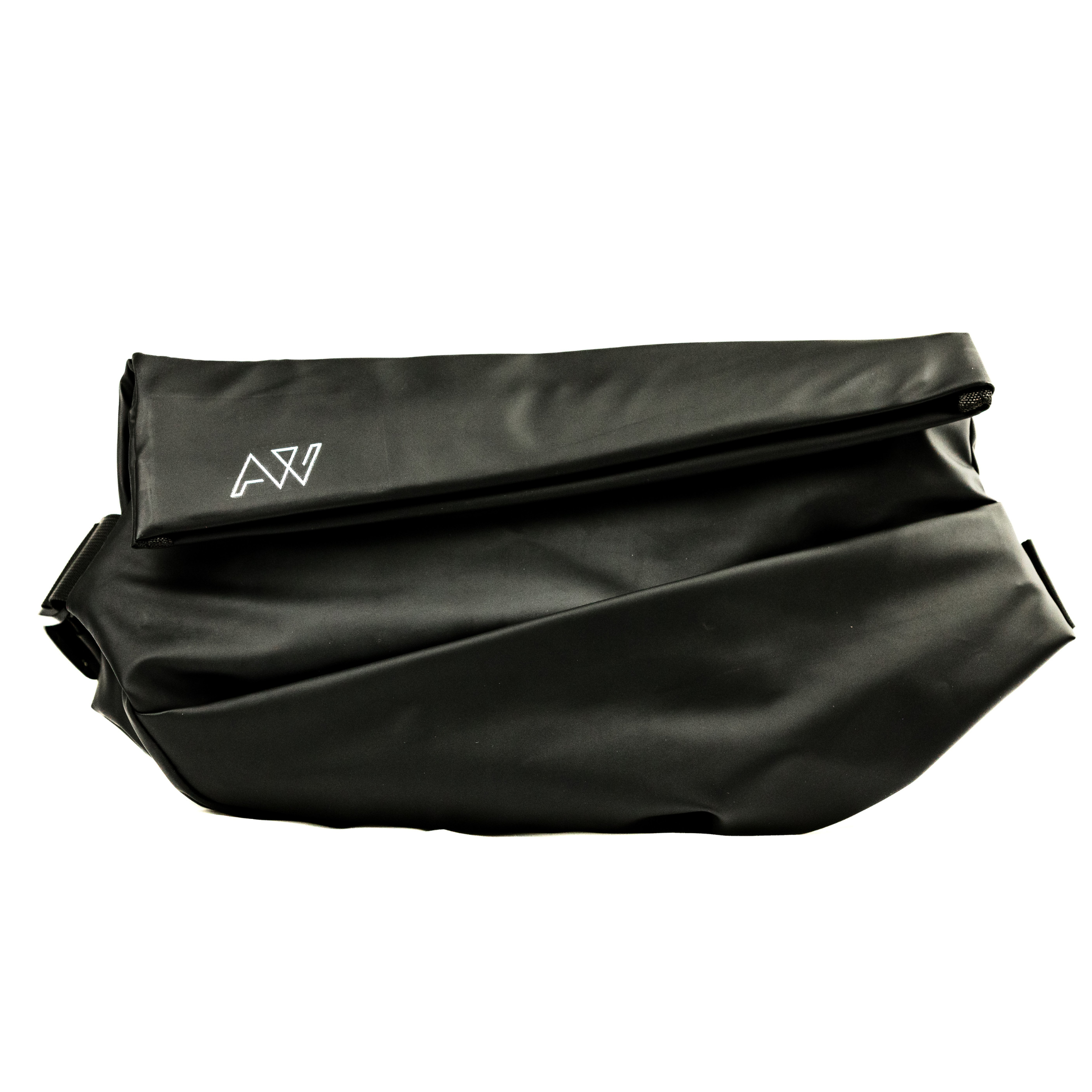 AW Unisex Double Tuck Fanny Pack In Waterproof Black Oxford Canvas