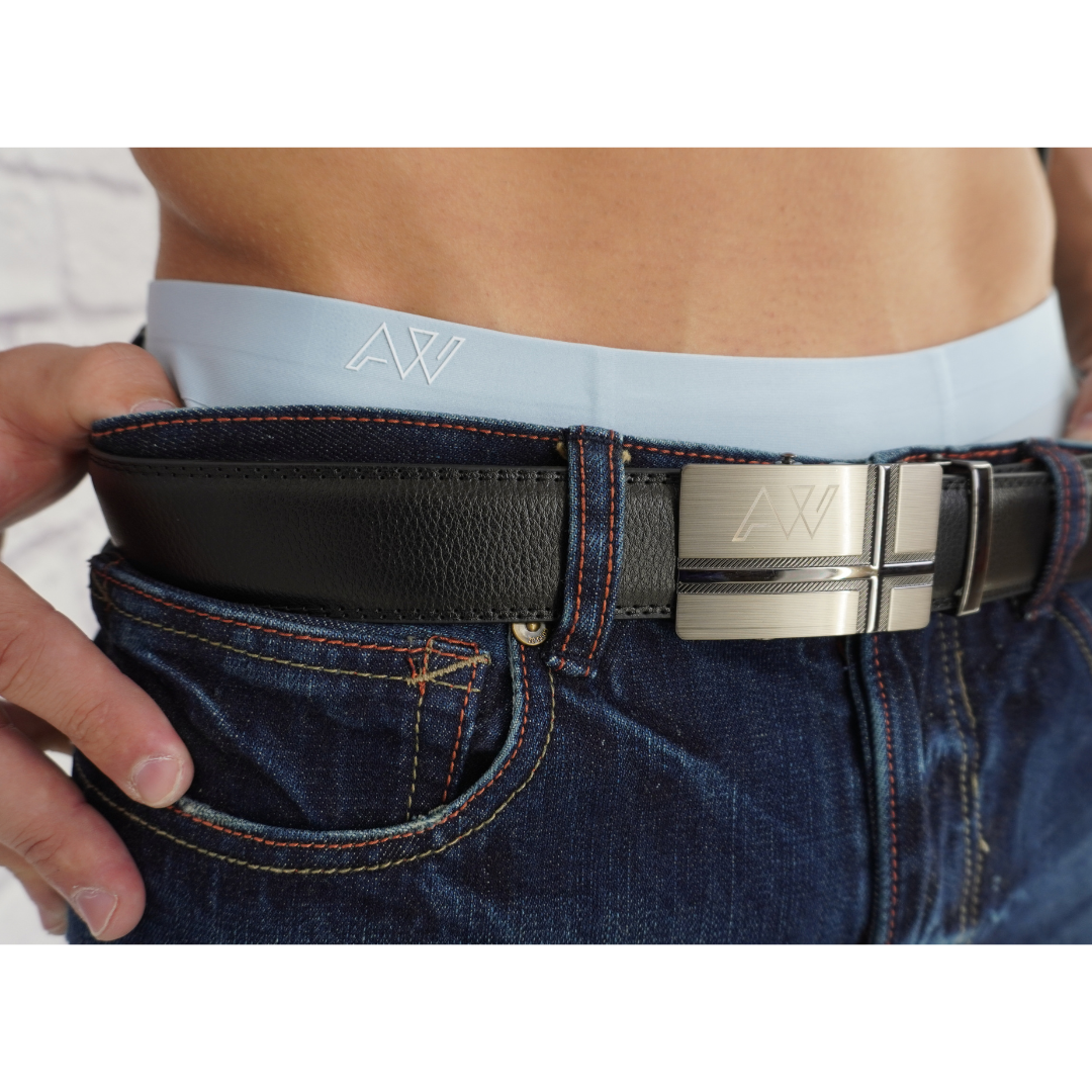 AW Accessories Leather Belt, Ice Silk Trunks, Tom Ripe Jeans-AW Selvedge